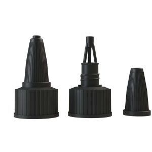 Bouchon double à vis avec bec M2 24/410 noir pour PET