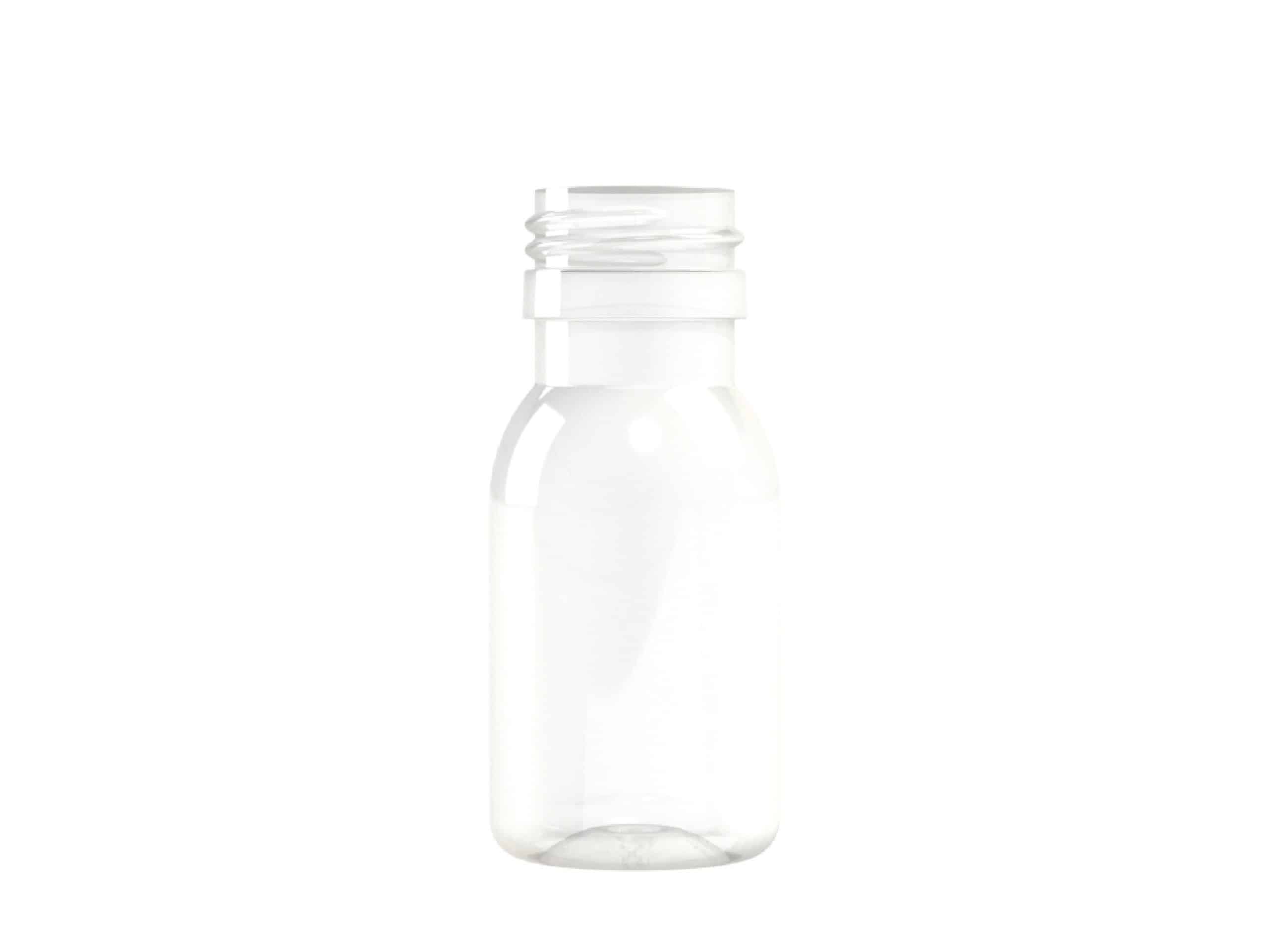 Flacon PET 10ml cylindrique PP18 transparent - transparent