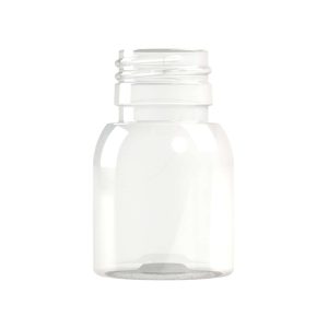 Flacon PET 40ml cylindrique PP28 transparent