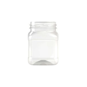 Pot PET 200ml M1 carré col large 58 transparent - transparent