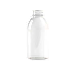 Flacon PET 250ml M1 cylindrique 28-410 inviolable transparent - transparent