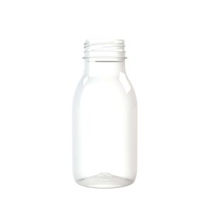 Flacon PET 250ml M6 cylindrique 38 3E avec bague transparent