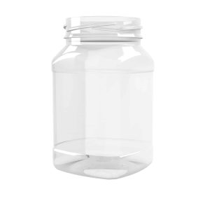 Pot PET 400ml M1 carré col large 63 transparent