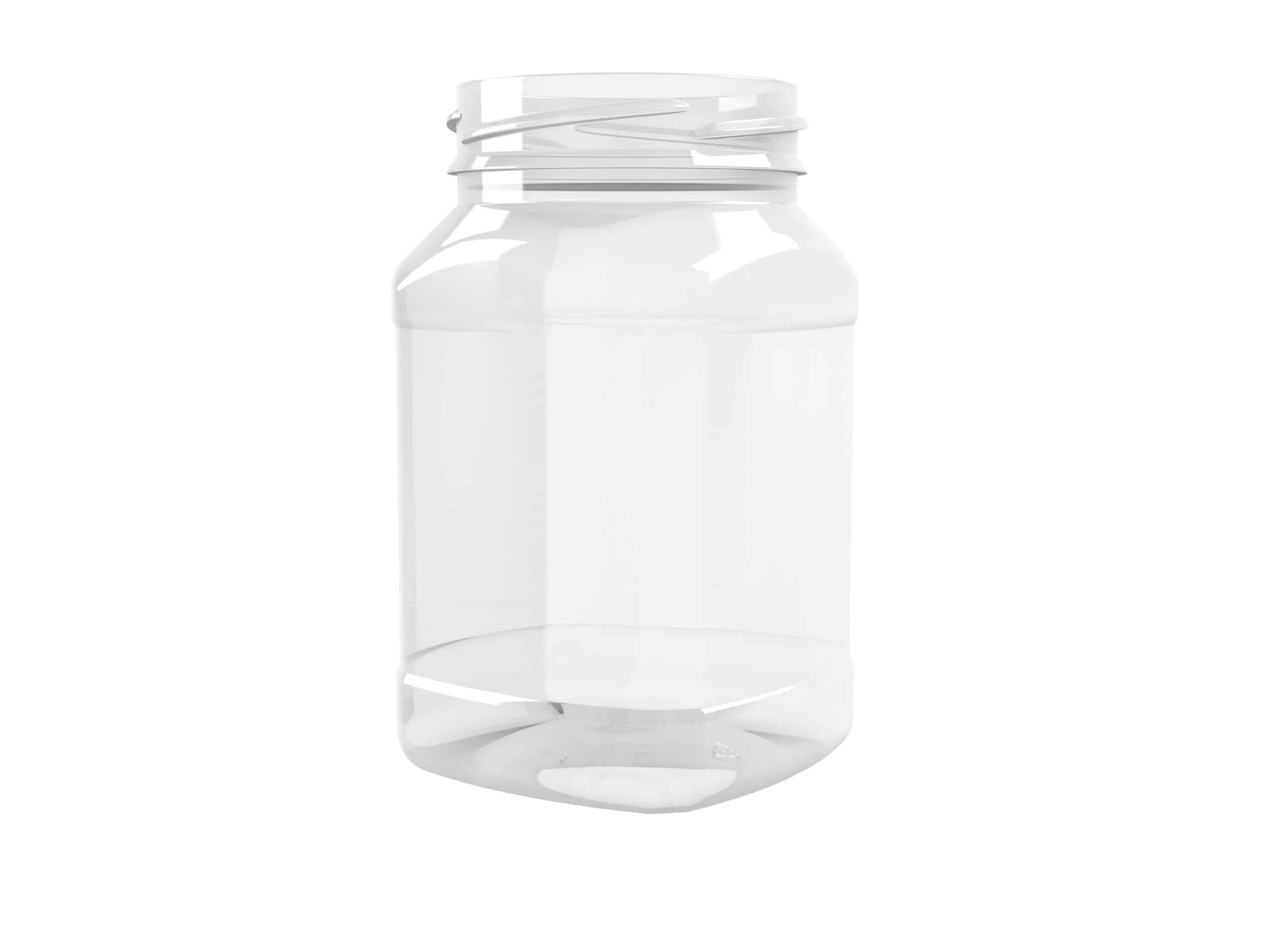 Pot PET 400ml M1 carré col large 63 transparent