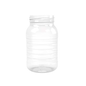 Pot PET 500ml M3 cylindrique col large 63 inviolable transparent nervuré
