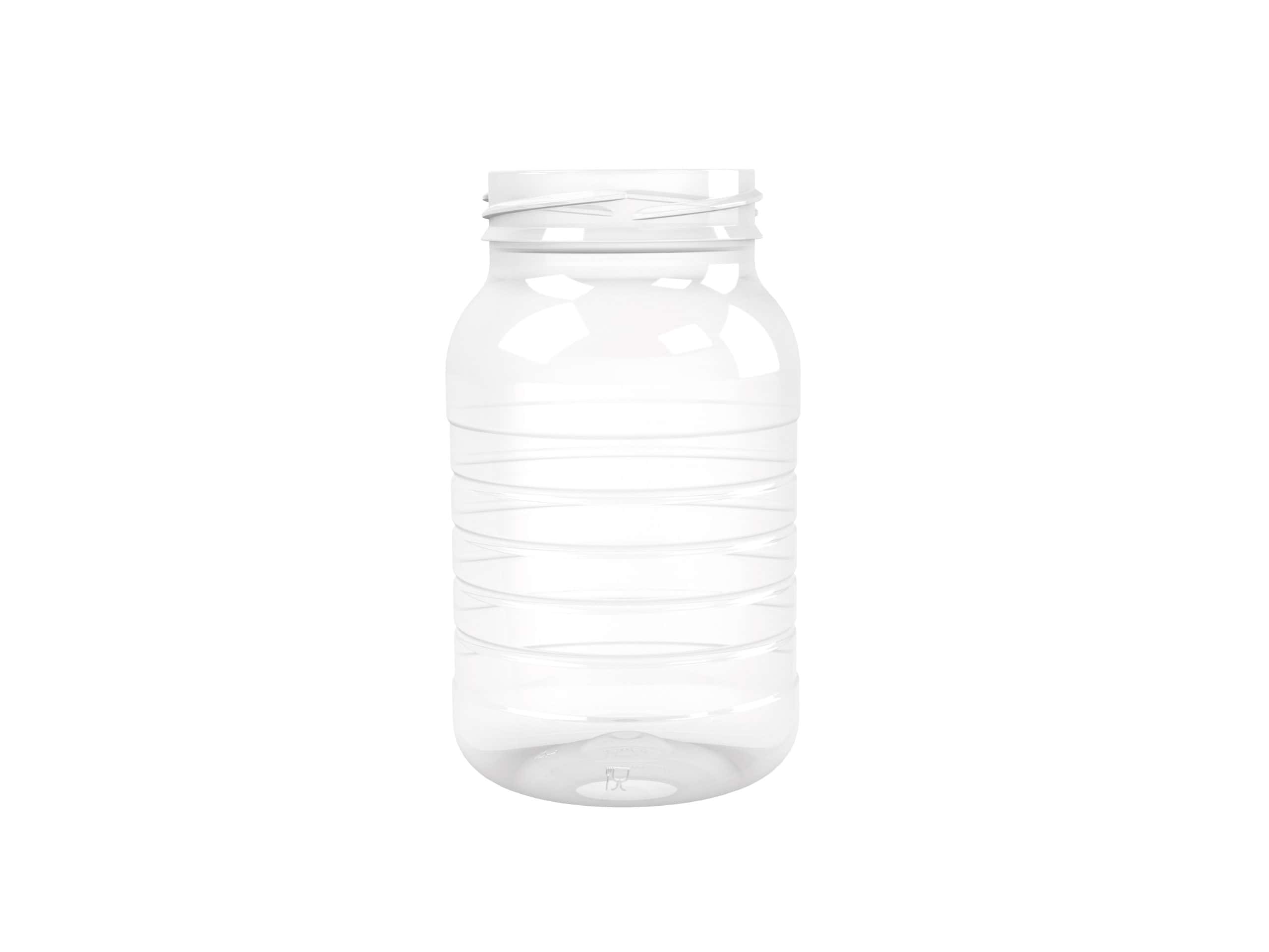 Pot PET 500ml M3 cylindrique col large 63 inviolable transparent nervuré