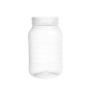 Pot PET 500ml M3 cylindrique col large 63 1E inviolable transparent nervuré - transparent