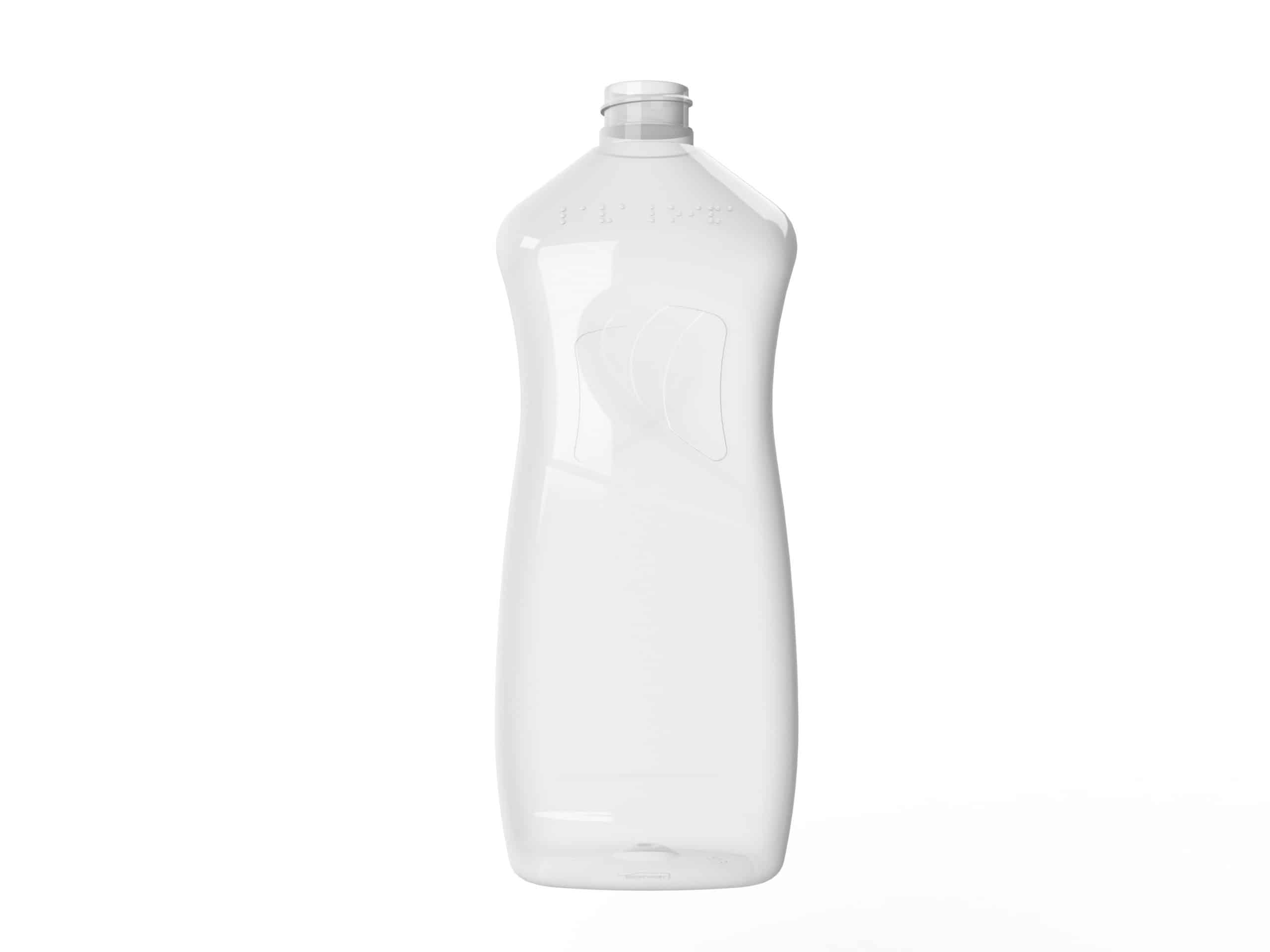 Flacon PET 1000ml M1 LL 28/410 avec braille transparent - transparent braille
