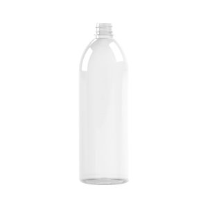 Flacon PET 1000ml M1 cylindrique 28/410 inviolable avec bague transparent 45g - transparent