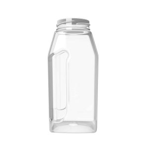 Pot PET 1000ml M1 rectangulaire avec poignée col large 63 transparent