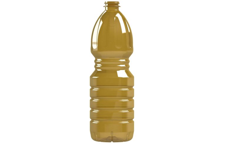 Bouteille PET 1000ml M1 cylindrique 29-21 transparente - vert olive