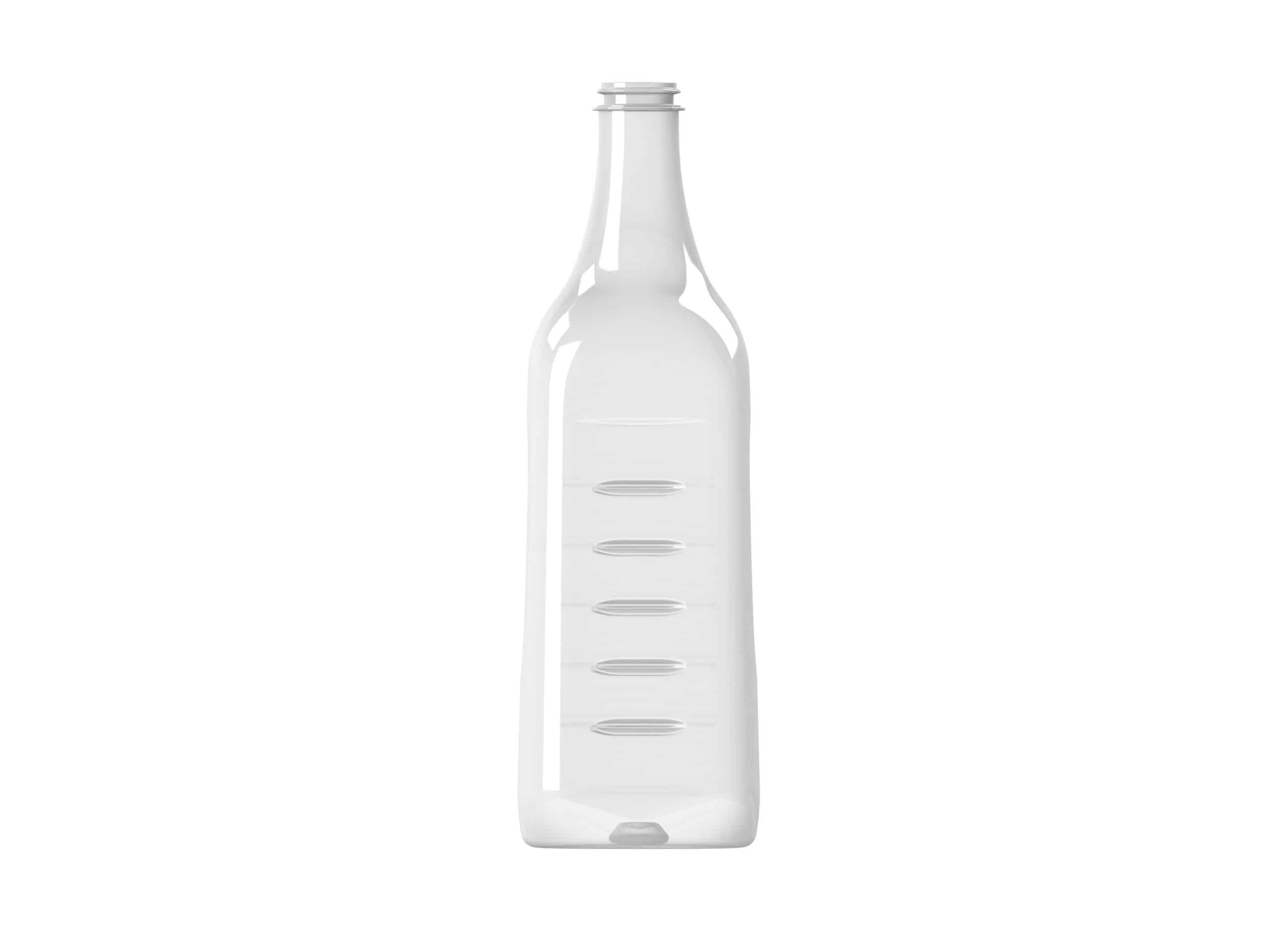 Bouteille PET 1000ml M2 carrée 29-21 transparente 43g