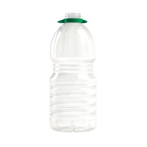 Bidon PET 3000ml M1 cylindrique transparent avec anse verte - transparent avec anse verte
