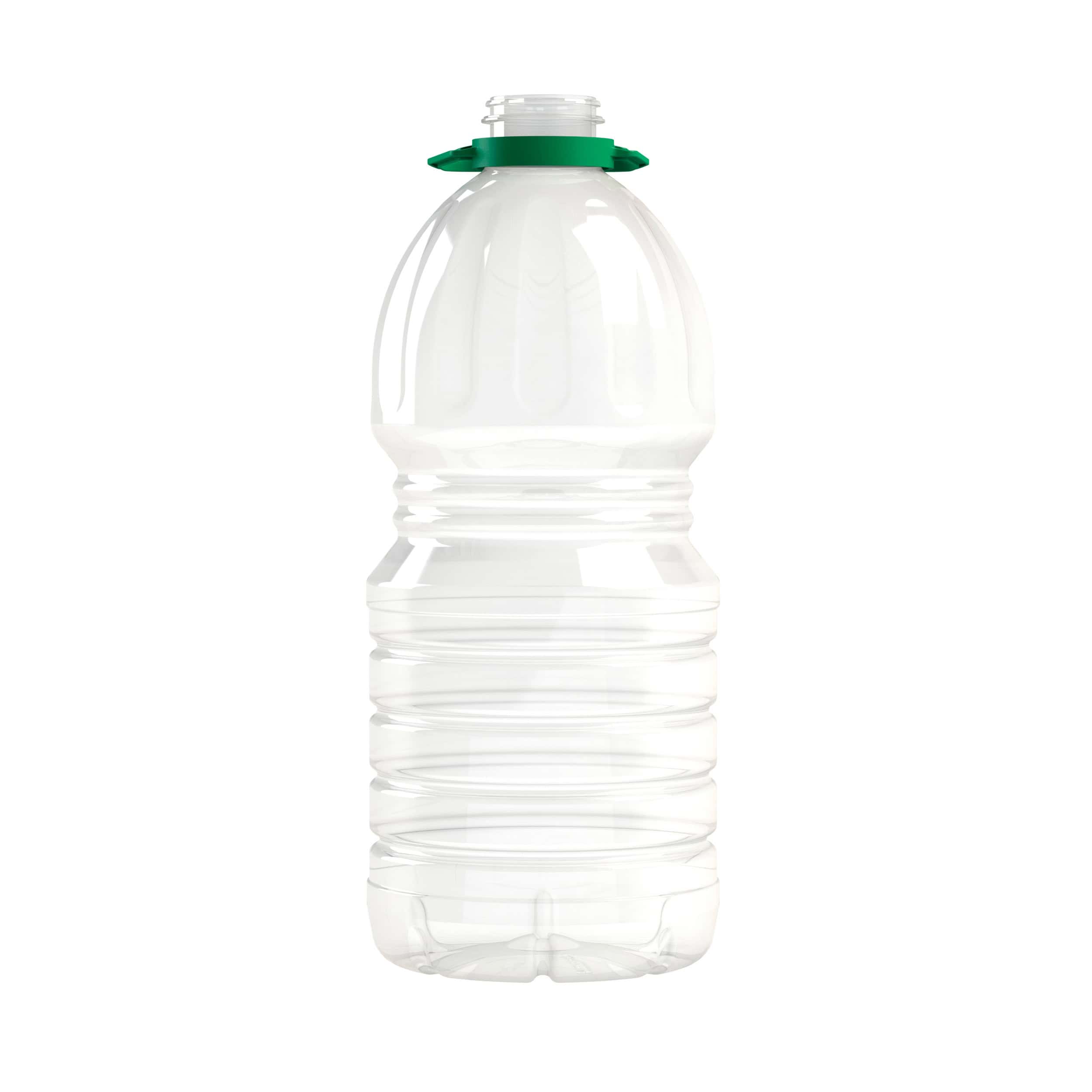 Bidon PET 3000ml M1 cylindrique transparent avec anse verte - transparent avec anse verte