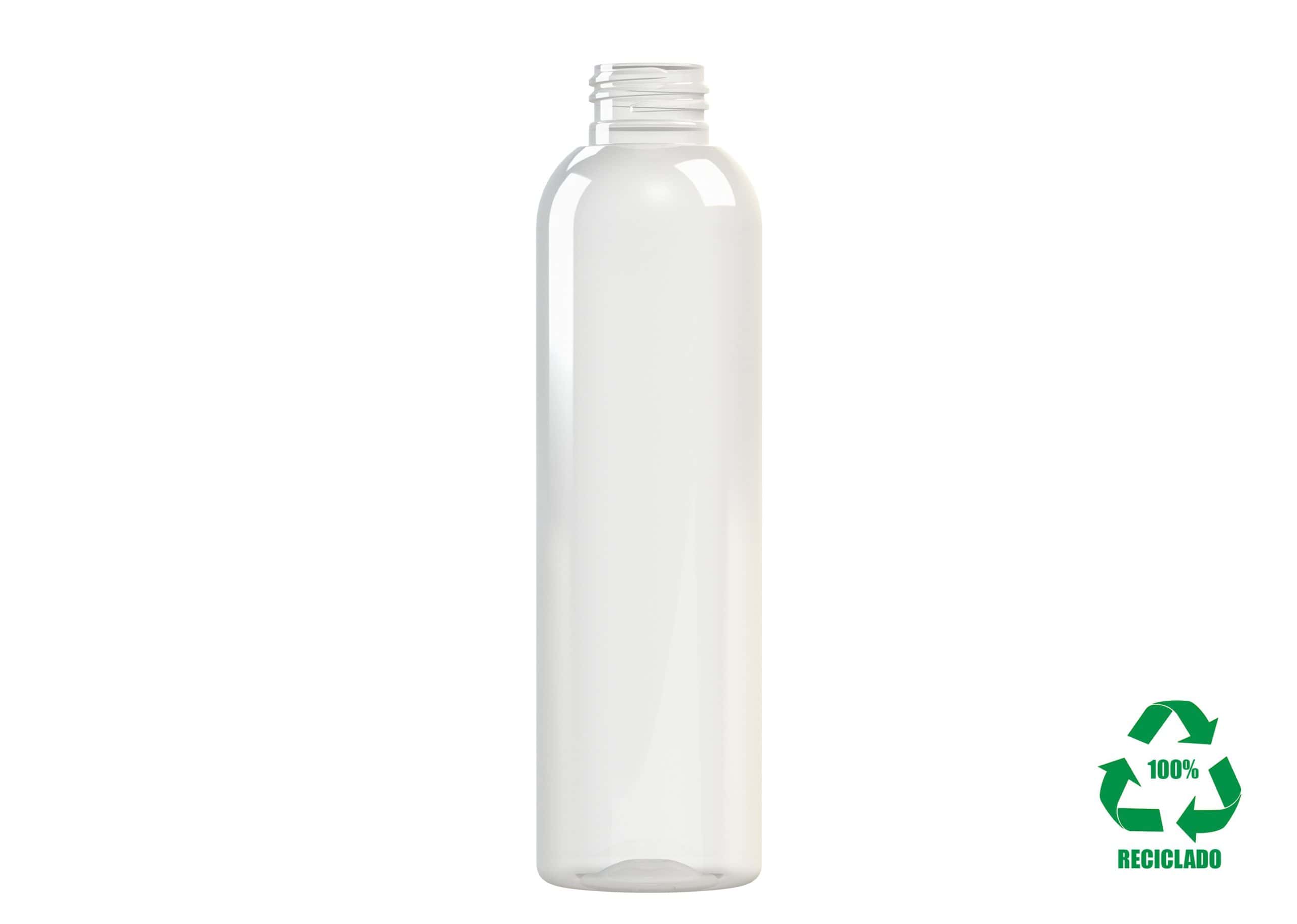 Flacon rPET100 200ml M2 cylindrique 24-410 transparent