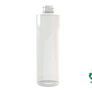Flacon rPET100 250ml M4 cylindrique 24/410 inviolable transparent 24g