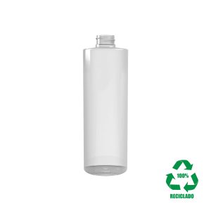 Flacon rPET100 500ml M4 cylindrique 28-410 transparent