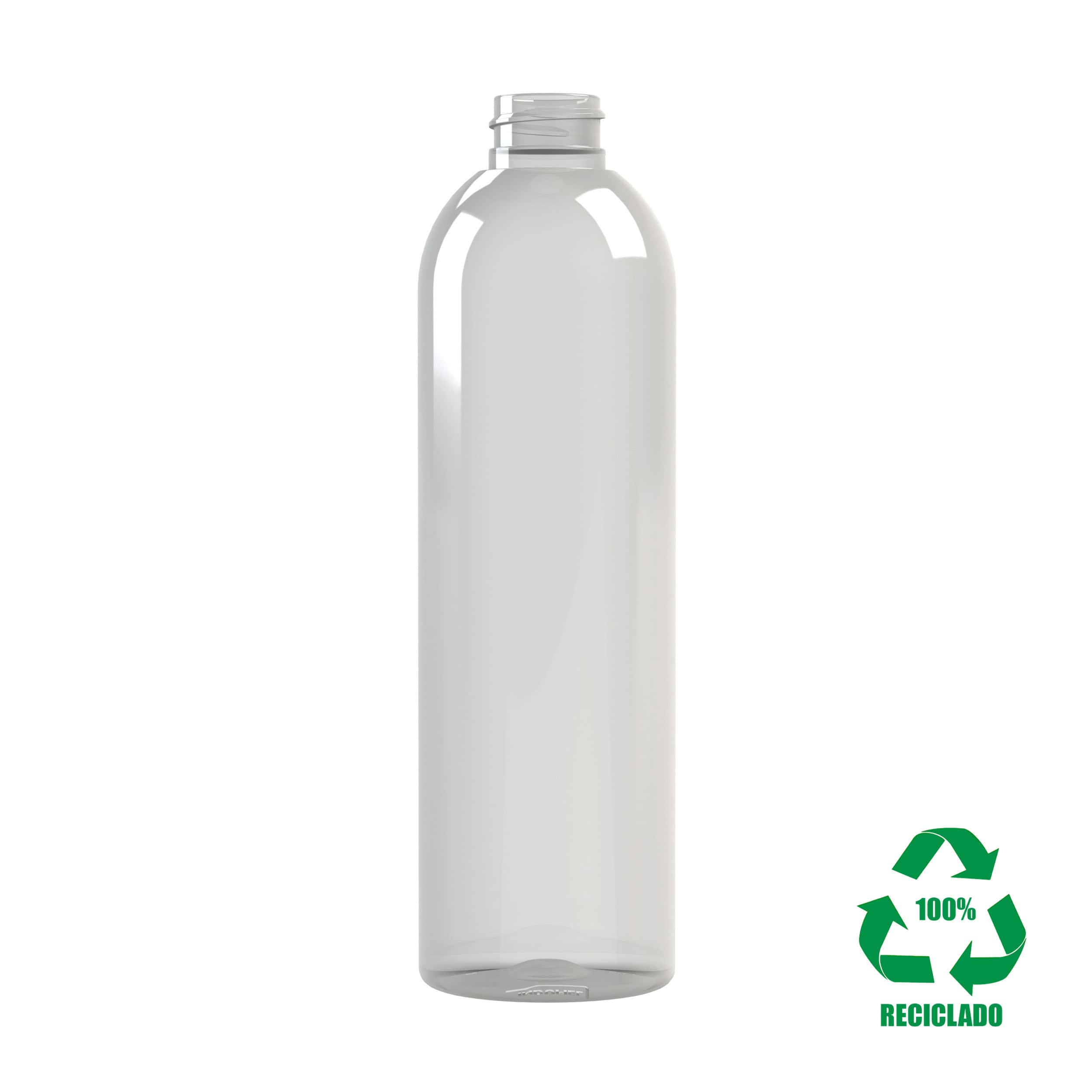 Flacon rPET100 500ml M2 cylindrique 28-410 transparent