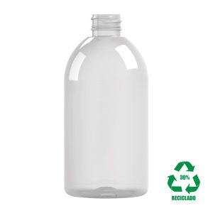 Flacon rPET30 500ml M1 cylindrique 28-410 inviolable transparent