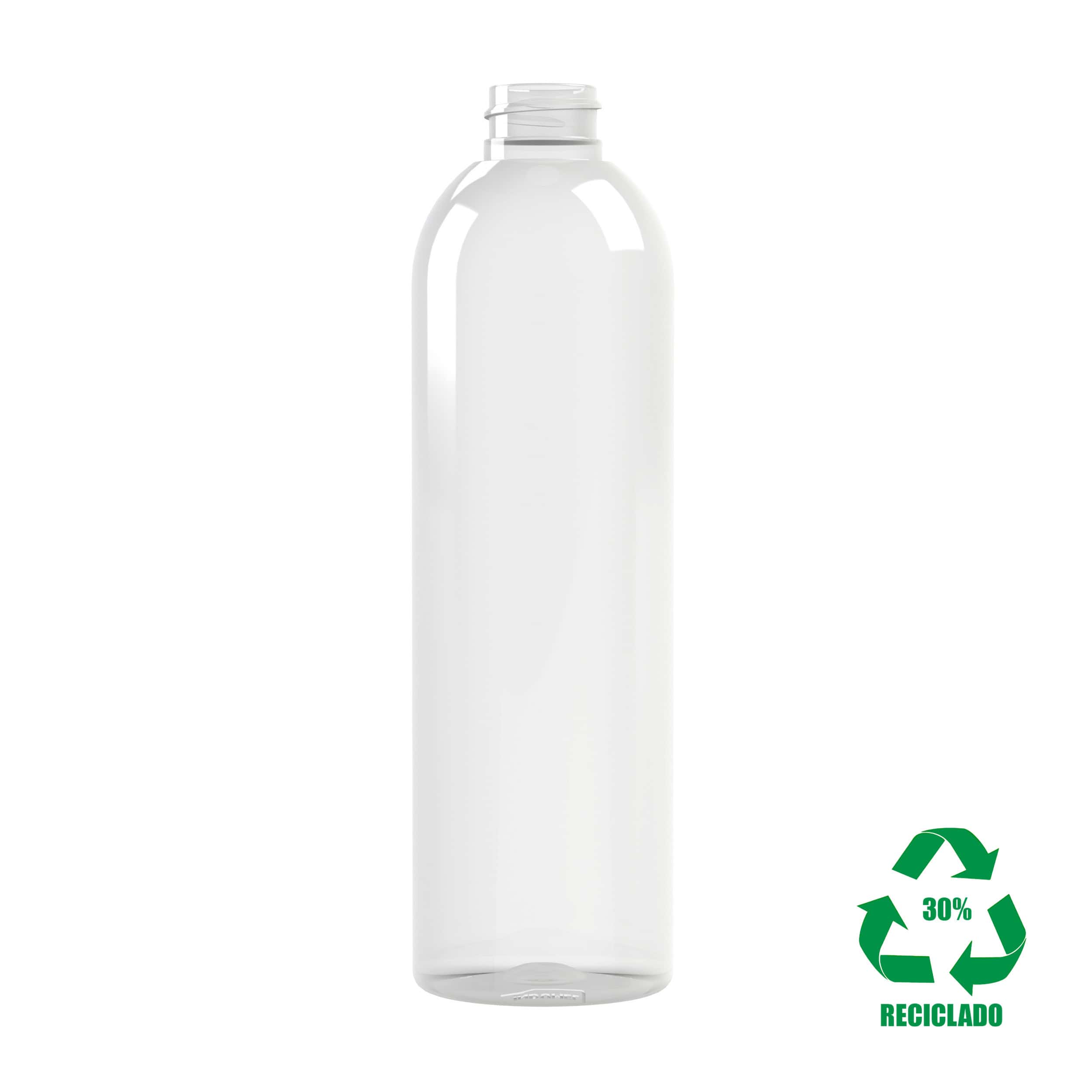Flacon rPET30 500ml M2 cylindrique 28-410 transparent
