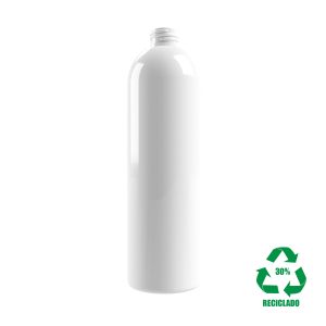 Flacon rPET30 500ml M2 cylindrique 24-410 blanc