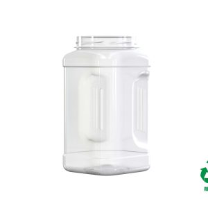Pot rPET30 1500ml M4 carré avec poignée col large 89 transparent